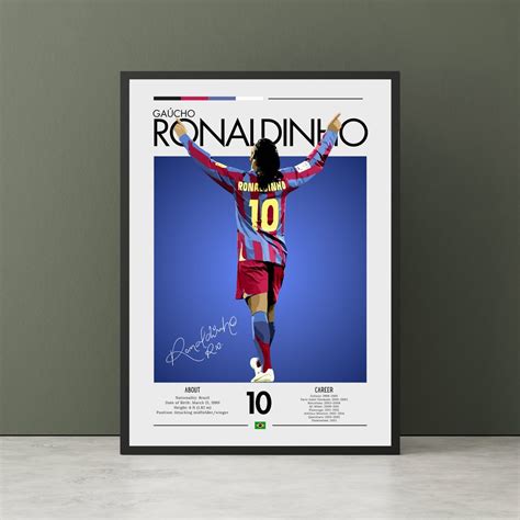 Ronaldinho Poster Ronaldinho Print Football Gift Sports Poster