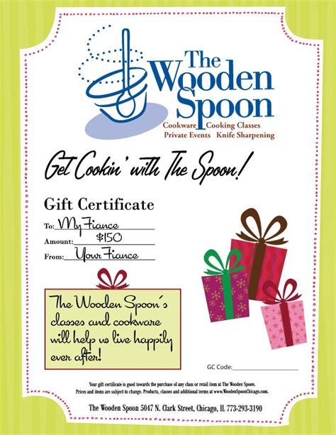 Gift Certificates | The Wooden Spoon