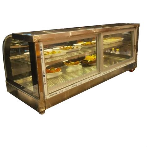 Rectangular Hot Cold Shelves Stainless Steel Sweet Display Counter