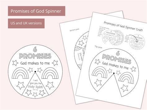 Printable Promises of God Spinner Craft Bible Verse Crafts God's ...