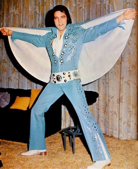 Elvis Backstage At The Las Vegas Hilton Posing With His Brand New Jumpsuit Elvis Jumpsuits