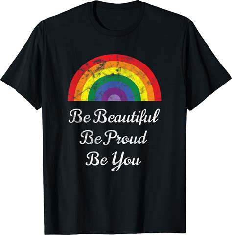 Rainbow Be Proud Be You Gay Pride Parade LGBTQ T Shirt Walmart