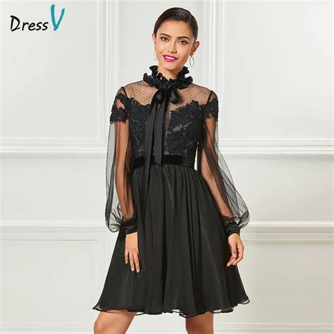 Buy Dressv Black High Neck Elegant Cocktail Dress Long