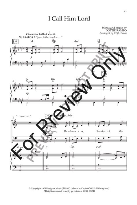 I Call Him Lord Satb Choral Score By Jw Pepper Sheet Music