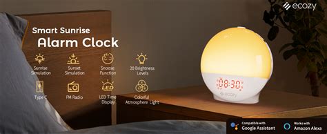 Ecozy Sunrise Alarm Clock For Heavy Sleepers Smart Wake Up Light With