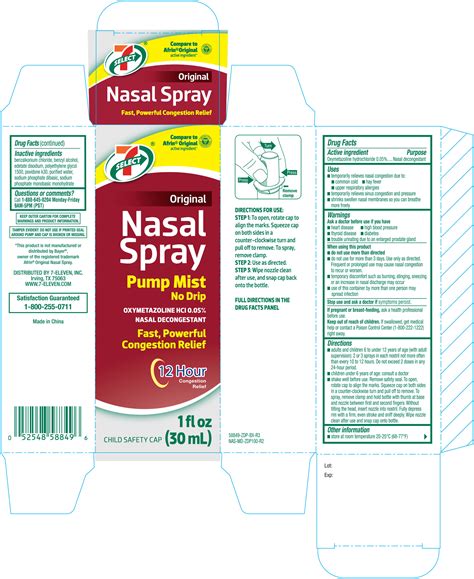 7 Select Original Nasal Oxymetazoline Hydrochloride Spray