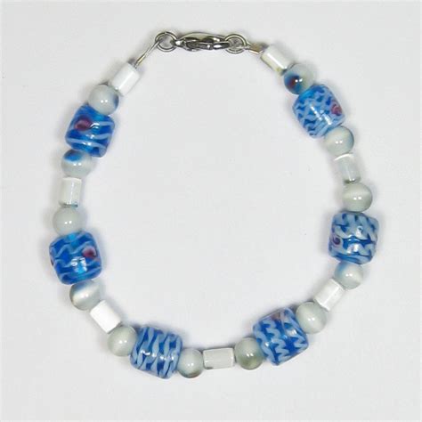 Blue Bead Bracelet - Hillary's Handmade