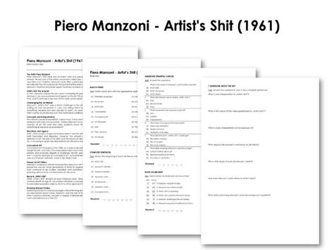 Piero Manzoni - Artist's Shit (1961) | Teaching Resources