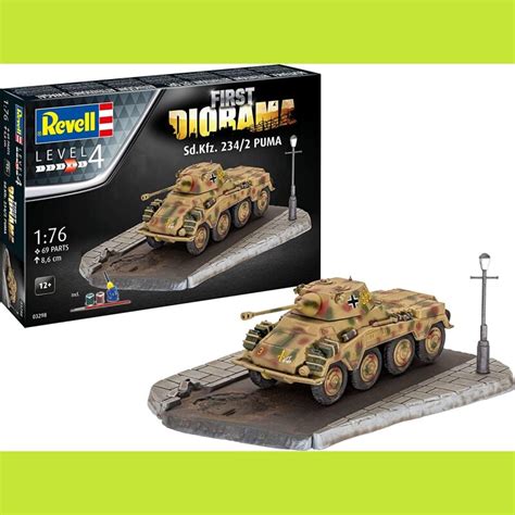 Revell 03298 First Diorama Set Sd Kfz 234 2 Puma Originalgetreuer