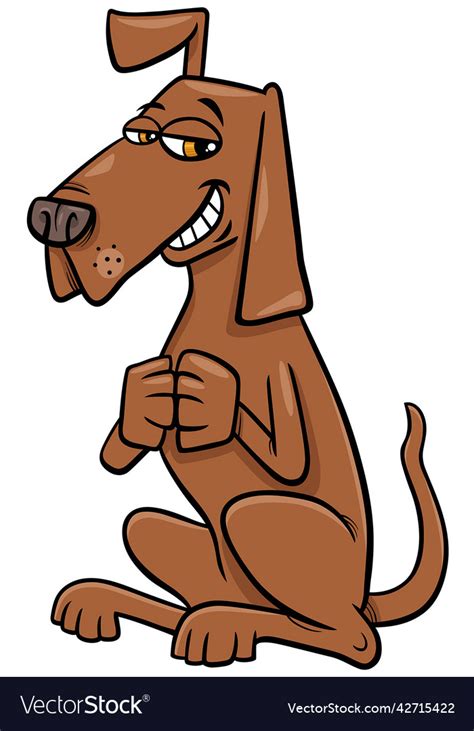 Cartoon Funny Brown Dog Comic Animal Character Vector Image