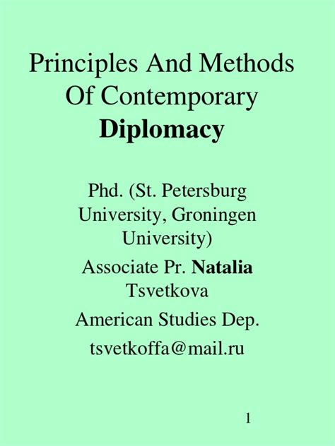 8-Principles of Contemporary Diplomacy | PDF | Diplomacy ...