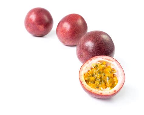 Premium Photo Close Up Of Passion Fruits Over White Background