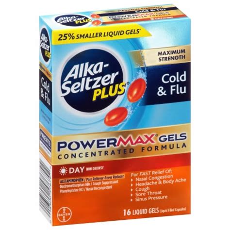 Alka-Seltzer Plus® Maximum Strength Cold & Flu Liquid Gels, 16 ct - Kroger