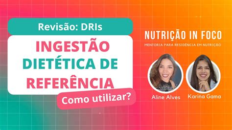 Revisão sobre as DRIs Dietary Reference Intake Ingestão Dietética