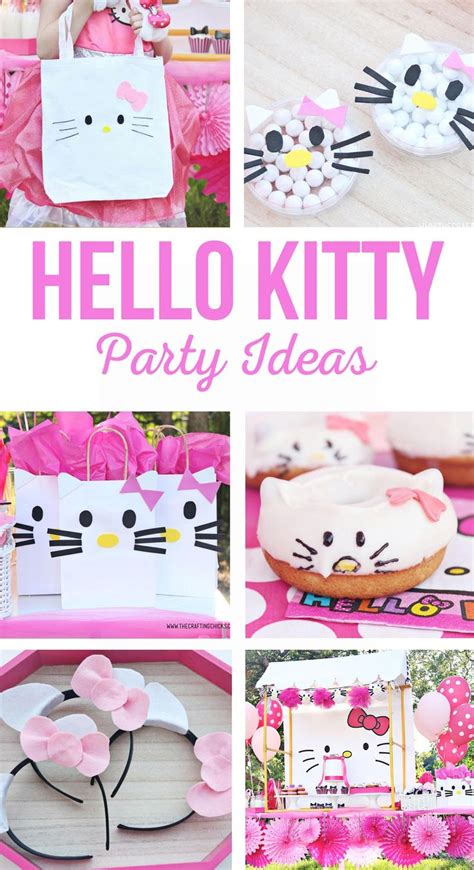 hello kitty party ideas with pink and white decorations