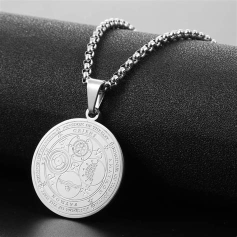 Collier Talisman De Médaille Sceau Des 7 Archanges Pour Homme Femme