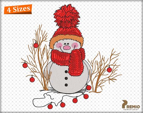 Snowman Embroidery Design Snowman Christmas Light Machine Etsy