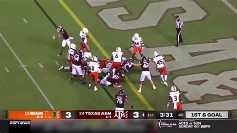 Miami Vs Texas A M Week College Football Scoring Plays