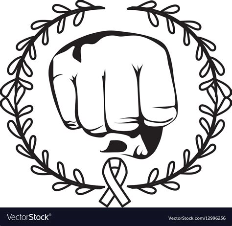 Clenched fist symbol Royalty Free Vector Image