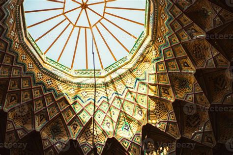 Kashan Iran 2022 Beautiful Dome Interior In Iranian Islamic Building