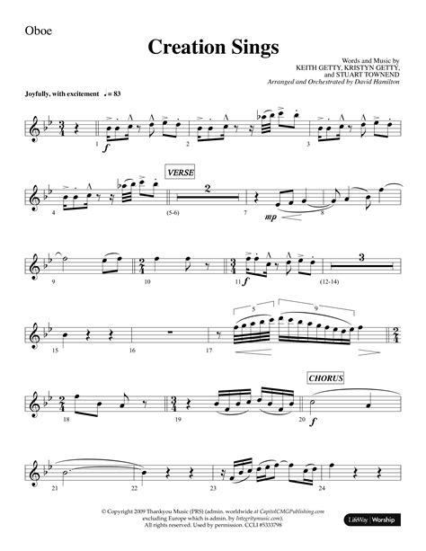 Creation Sings Choral Anthem Satb Oboe Sheet Music Pdf Lifeway