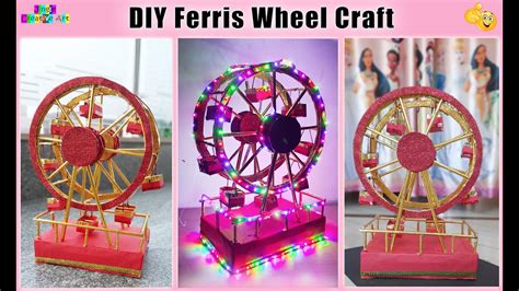 How To Make Ferris Wheel Diy Giant Wheel Craft Idea Youtube