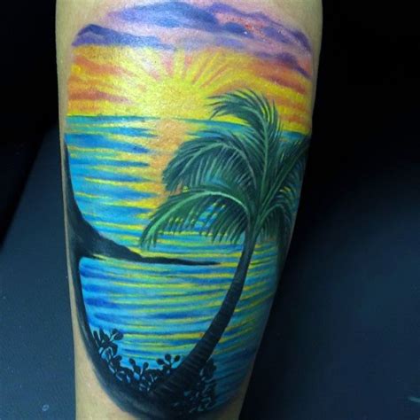 Sunset Tattoos For Men Fading Daylight Sky Designs Tattoos For