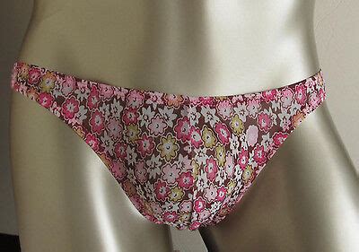K P Mens Sexy Bikini Low Rise Contoured Pouch Floral Mesh EBay