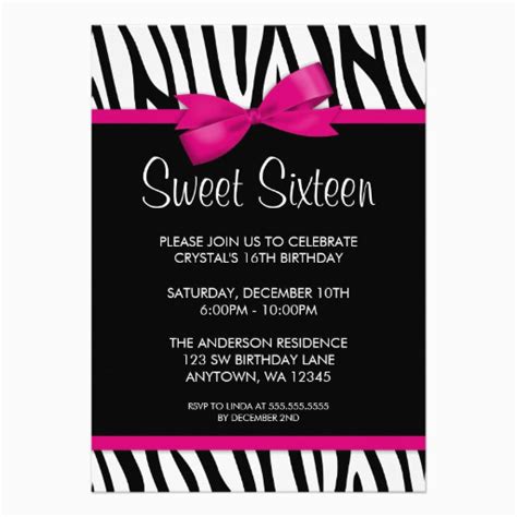 Printable Sweet 16 Invitation Templates Create A Unique Invite Using