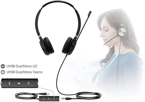 Yealink Uh36 Dual Uh36 Dual Wired Usb Headset Usb Uk