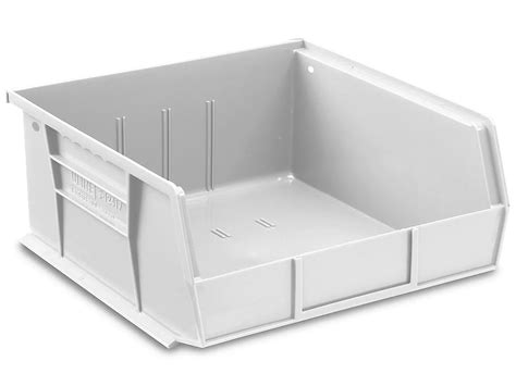 Plastic Stackable Bins 11 X 11 X 5 White S 12417w Uline