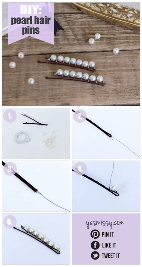 DIY Pearl Hair Pins Tutorial Yes Missy