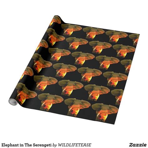 Elephant In The Serengeti Wrapping Paper Zazzle African Elephant