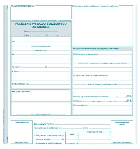 Michalczyk i Prokop Druk delegacji Polecenie wyjazdu służbowego za