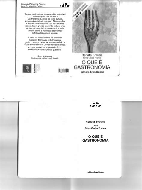 Livro O Que É Gastronomia - Livro - O Que É GAstronomia - Renata Braune | PDF