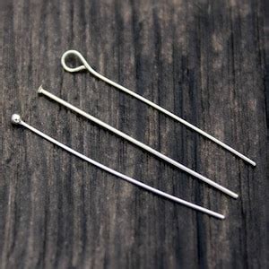 Sterling Silver Head Pins Sterling Silver Flat Head Pins T Pins