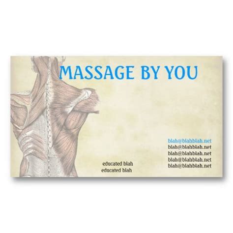 Massage Therapist Business Card Template Massage Therapy