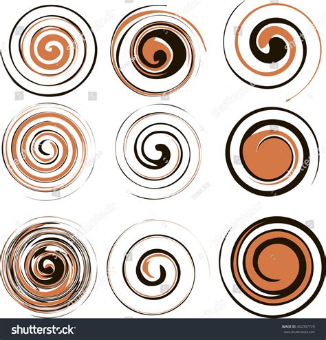 Set Spiral Swirls Logo Design Elements Stock Vector Royalty Free