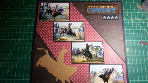 Scrapbooking With Jen Cowboy Scrapbook Process Layout YouTube