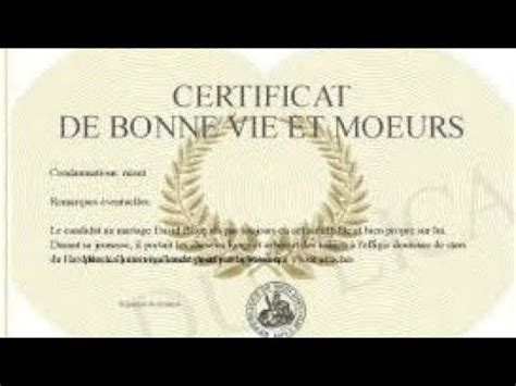 les procédures pour avoir un certificat de bonne vie et de mœurs YouTube