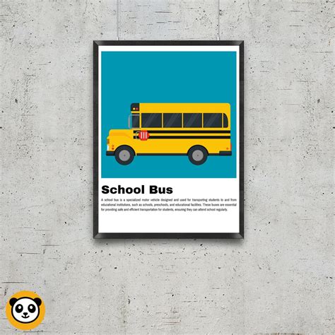 School Bus Wall Art - Etsy