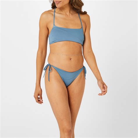 Calvin Klein Side String Tie Bikini Bottoms Women Blue Coal