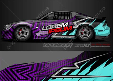 Mockup Desain Vektor Grafis Livery Mobil Balap Templat Untuk Unduh