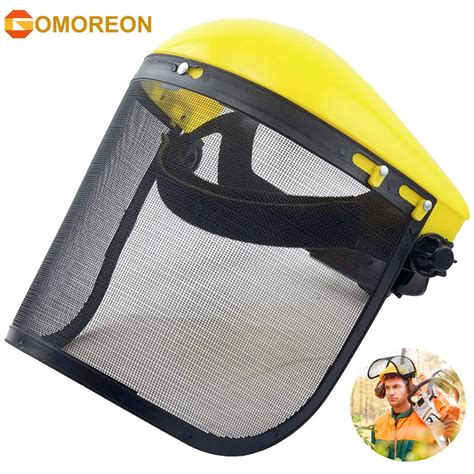 Safety Face Shield With Mesh Visor Protective Mesh Full Face Chainsaw Helmet Hat For Trimmer