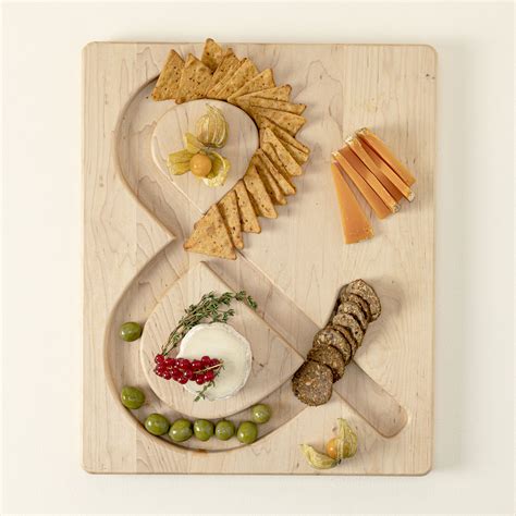 Uncommon Goods | Cheese & Crackers Serving Board | Wooden Tray