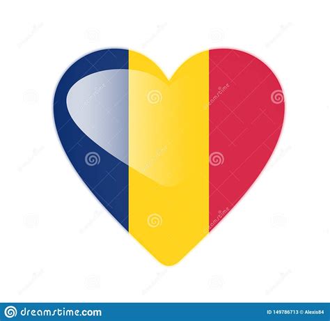 Chad D Heart Shaped Flag Stock Illustration Illustration Of National