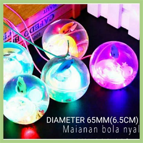 Jual Mainan Yoyo Bola Bekel Lampu Maianan Anak Bola Karet Nyala Warna