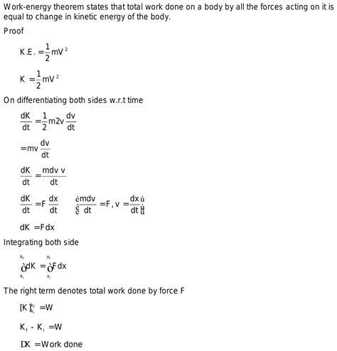 Work Energy Theorem Notes