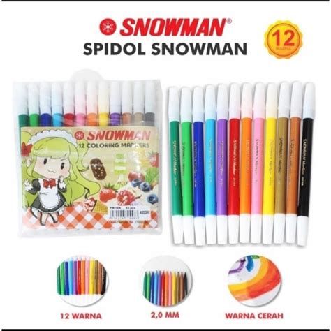 Jual Spidol Kecil 12 Warna Snowman PW 12A Shopee Indonesia