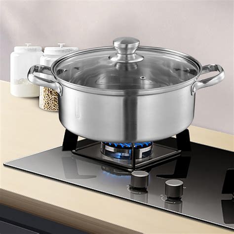 Tongina Stainless Steel Stockpot Induction Pot Warming Milk Cooking Noodle Soup Pot With Lid Hot